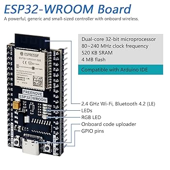 Freenove ESP32用拡張ボード Freenove Breakout Board for ESP32 / ESP32-S3 WROVER WROOM, Terminal Bl